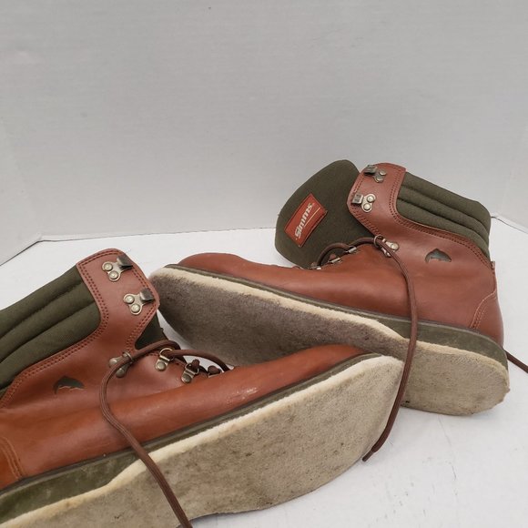 Brown lace Up Simms Mens Shoes Boots Wading Fly Fishing 14 - Picture 11 of 13